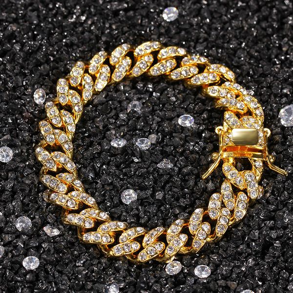 new hip hop fashion jewelry charms gold hop punk iced out 12mm wide miami cuban link chain bracelets rapper punk party gift for men and wome, Black
new hip hop fashion jewelry charms gold hop punk iced out 12mm wide miami cuban link chain bracelets rapper punk party gift for men and wome, Black