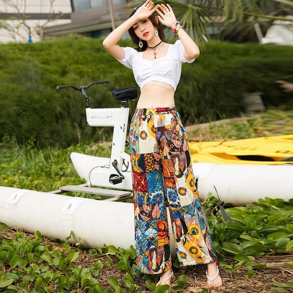 women's pants & capris vintage ethnic boho beach women summer holiday loose palazzo elastic high waist casual harem, Black;white
women's pants & capris vintage ethnic boho beach women summer holiday loose palazzo elastic high waist casual harem, Black;white