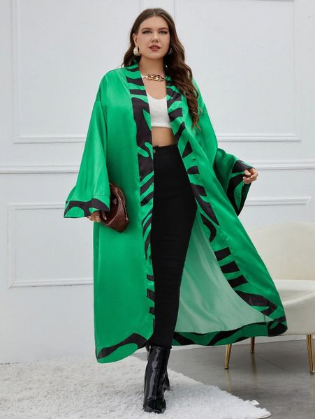 x ana m designs plus geo print drop shoulder belted satin kimono p3cp#, Black
x ana m designs plus geo print drop shoulder belted satin kimono p3cp#, Black