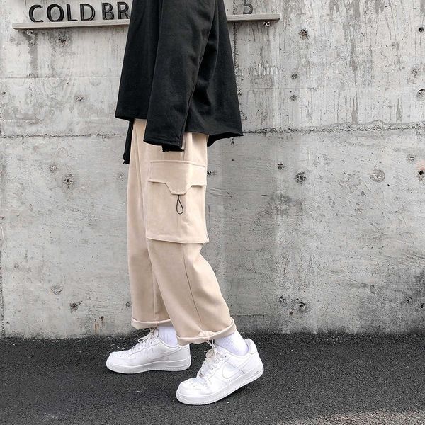 men's pants men fashion khaki straight trousers casual baggy wide leg big pockets male clothing pkqo, Black
men's pants men fashion khaki straight trousers casual baggy wide leg big pockets male clothing pkqo, Black