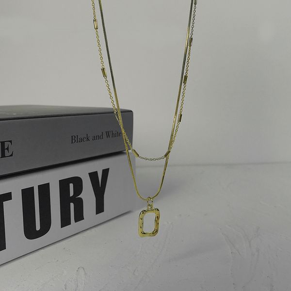 xianlan093 light luxury niche design double layer wearing square pendant necklace for men and women personality irregular geometri, Silver
xianlan093 light luxury niche design double layer wearing square pendant necklace for men and women personality irregular geometri, Silver