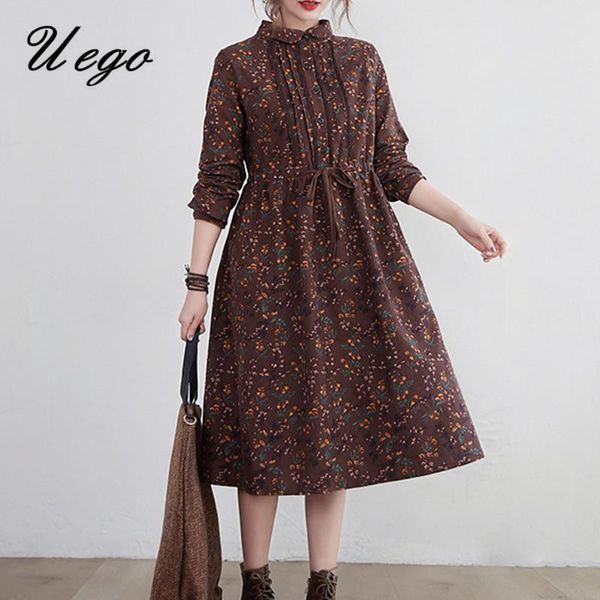 casual dresses uego linen cotton autumn dress print floral prairie chic female vintage drawstring slim women midi spring, Black;gray
casual dresses uego linen cotton autumn dress print floral prairie chic female vintage drawstring slim women midi spring, Black;gray