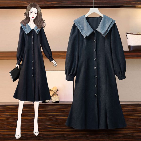 casual dresses dress large spring french waist length with blue temperament h977, Black;gray
casual dresses dress large spring french waist length with blue temperament h977, Black;gray