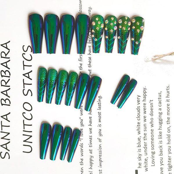 false nails nail stickers glue super long coffin armor dark green ballet diamond wearing art light easy to replace dw, Red;gold
false nails nail stickers glue super long coffin armor dark green ballet diamond wearing art light easy to replace dw, Red;gold