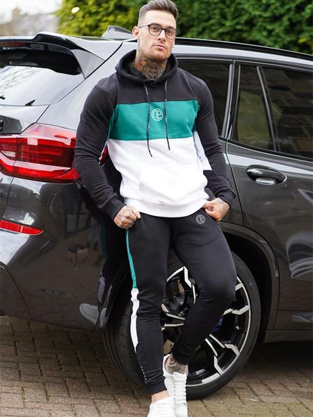 men's hoodies & sweatshirts brand 2 pieces sets tracksuit men spring fashion hooded sweatshirt +drawstring pants male stripe patchwork, Black
men's hoodies & sweatshirts brand 2 pieces sets tracksuit men spring fashion hooded sweatshirt +drawstring pants male stripe patchwork, Black