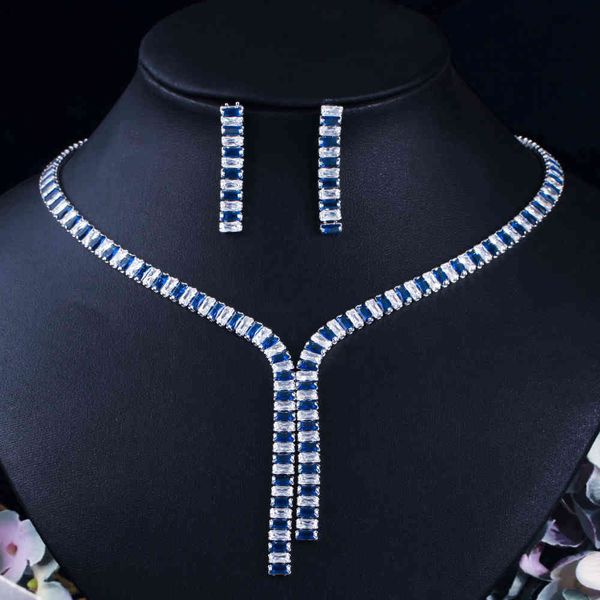 bridal wedding dinner dress accessories korean simple pgraphy performance ladder square zircon necklace earrings two-piece set, Black
bridal wedding dinner dress accessories korean simple pgraphy performance ladder square zircon necklace earrings two-piece set, Black