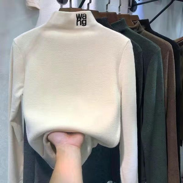women's t-shirt autumn and winter slim fit thickened leisure long sleeve wear, White
women's t-shirt autumn and winter slim fit thickened leisure long sleeve wear, White