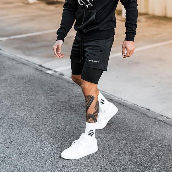 men's shorts european and american tide brand sports double-layer training fake two-piece basketball running fitness five, White;black
men's shorts european and american tide brand sports double-layer training fake two-piece basketball running fitness five, White;black