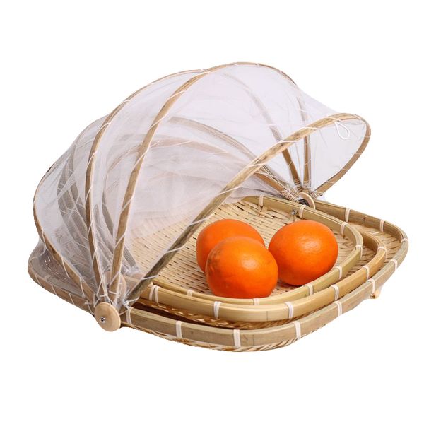 handmade bamboo woven bug proof wicker basket dustproof picnic fruit tray food bread dishes cover with gauze panier osier
handmade bamboo woven bug proof wicker basket dustproof picnic fruit tray food bread dishes cover with gauze panier osier