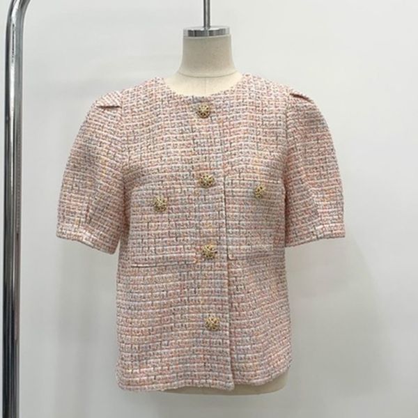 jackets summer fashion tweed women o-neck short sleeve slim woolen coat single breasted outwear vintage crop chaqueta mujer p816, Black;brown
jackets summer fashion tweed women o-neck short sleeve slim woolen coat single breasted outwear vintage crop chaqueta mujer p816, Black;brown