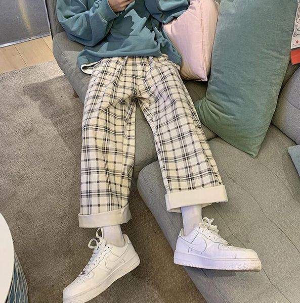 plaid autumn wide leg womens pants plus size casual loose elastic waist korean style trousers harajuku, Black;white
plaid autumn wide leg womens pants plus size casual loose elastic waist korean style trousers harajuku, Black;white