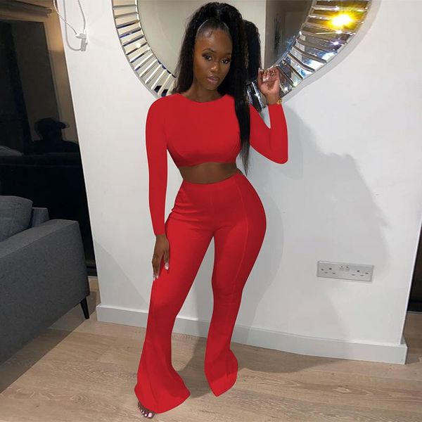 women's two piece pants ribbed sets long sleeve o-neck crop and back lace up hollow flare women tracksuit fashion clothes, White
women's two piece pants ribbed sets long sleeve o-neck crop and back lace up hollow flare women tracksuit fashion clothes, White