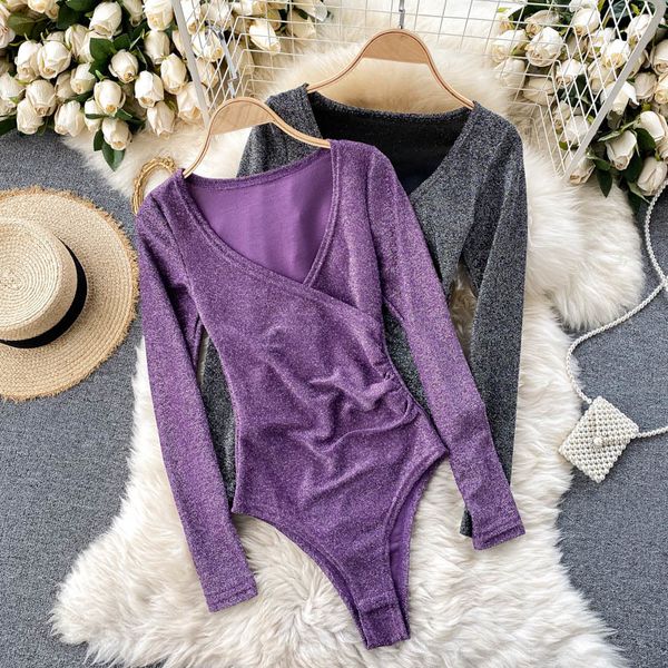 t shirts casual fitness shiny rompers bodysuit long sleeve regular jumpsuit women fashion streetwear outfits overalls, White
t shirts casual fitness shiny rompers bodysuit long sleeve regular jumpsuit women fashion streetwear outfits overalls, White