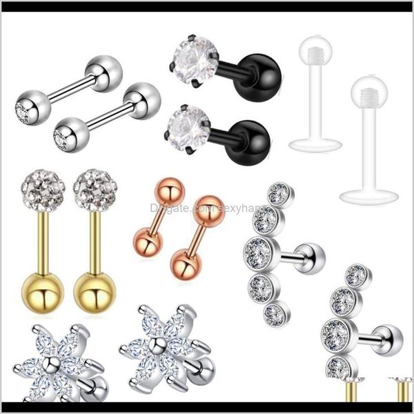 plugs & tunnels drop delivery 2021 16g stainless cartilage tragus earrings stud cz barbell wholesale body jewelry piercing women girls 10 se, Silver
plugs & tunnels drop delivery 2021 16g stainless cartilage tragus earrings stud cz barbell wholesale body jewelry piercing women girls 10 se, Silver