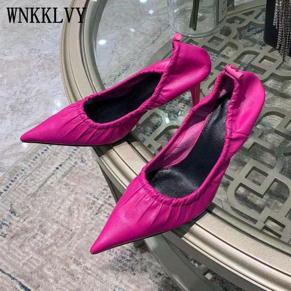 dress shoes sweety color high heel shallow mouth single women pointed toe wrinkle soft real leather elastic pumps autumn party, Black
dress shoes sweety color high heel shallow mouth single women pointed toe wrinkle soft real leather elastic pumps autumn party, Black