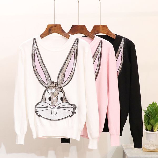 women's t-shirt mujeres 3d de dibujos animados con lentejuelas jersis tejidos punto jerseys sudaras 639t, White
women's t-shirt mujeres 3d de dibujos animados con lentejuelas jersis tejidos punto jerseys sudaras 639t, White