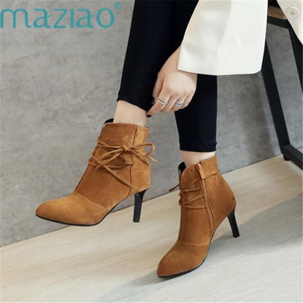 boots spring autumn high heels women ankle side zipper short pointed toe cross strap elegant shoes maziao, Black
boots spring autumn high heels women ankle side zipper short pointed toe cross strap elegant shoes maziao, Black