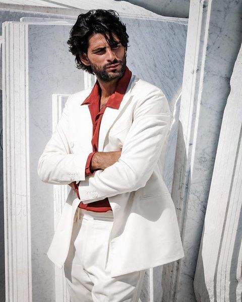 white man wedding tuxedos handsome two button peaked lapel groom groomsmen prom party blazer jacket (jacket+pants) men's suits & blazer, White;black
white man wedding tuxedos handsome two button peaked lapel groom groomsmen prom party blazer jacket (jacket+pants) men's suits & blazer, White;black
