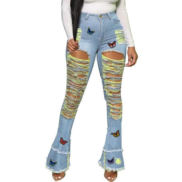 hollow out big ripped jeans women fashion butterfly embroidery high waist bell bottom woman skinny tassel flare pants women's, Blue
hollow out big ripped jeans women fashion butterfly embroidery high waist bell bottom woman skinny tassel flare pants women's, Blue