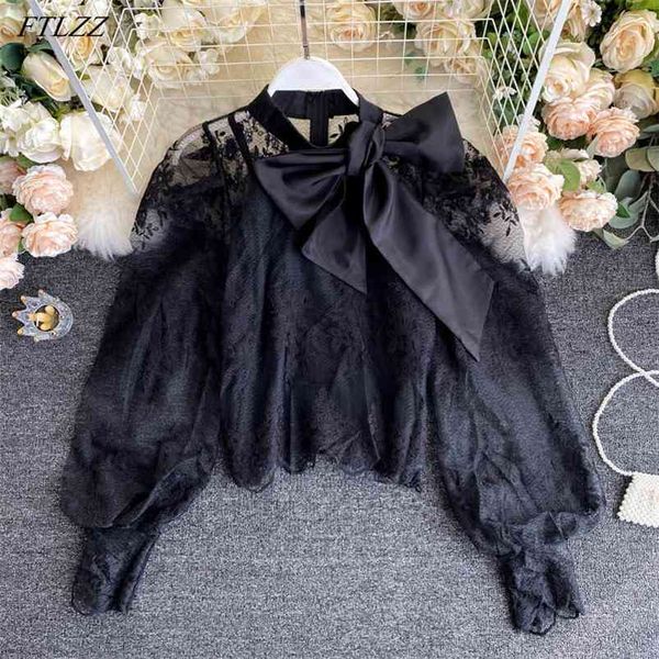 summer sweet sun proof clothes elegant lady bow puff sleeve lace patchwork shirt 210430, White
summer sweet sun proof clothes elegant lady bow puff sleeve lace patchwork shirt 210430, White