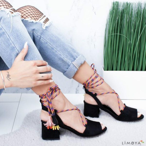 summer women sandals ankle strap flock party lace-up cross solid fashion cover heel square med (3cm-5cm) open, Black
summer women sandals ankle strap flock party lace-up cross solid fashion cover heel square med (3cm-5cm) open, Black