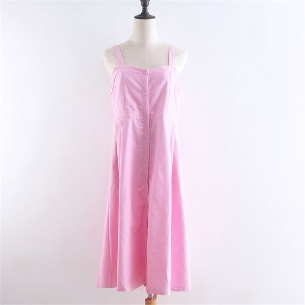 green khaki pink blue red summer dress women beach midi strap button sleeveless d0684 210514, Black;gray
green khaki pink blue red summer dress women beach midi strap button sleeveless d0684 210514, Black;gray