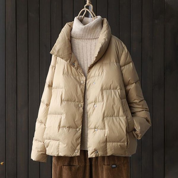 women's down & parkas duck coats women loose windproof female casual ultra light short white puffer jacket with button winter coat, Black
women's down & parkas duck coats women loose windproof female casual ultra light short white puffer jacket with button winter coat, Black
