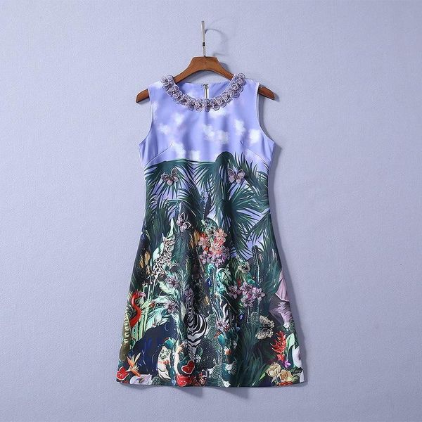 casual dresses and american european women's for spring 2021 sleeveless flower butterfly embroidery animal plant printing dress, Black;gray
casual dresses and american european women's for spring 2021 sleeveless flower butterfly embroidery animal plant printing dress, Black;gray