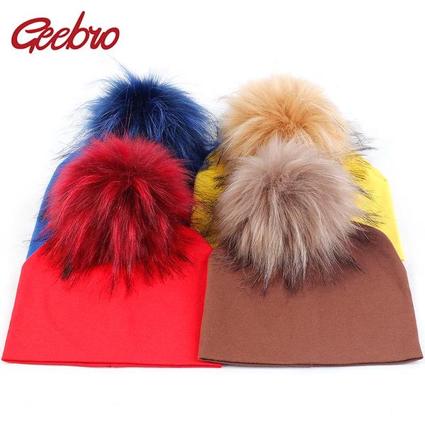 beanies geebro cute baby winter warm cotton soft hats kids boys girls autumn outdoor skullies caps with 15cm faux fur pompom
beanies geebro cute baby winter warm cotton soft hats kids boys girls autumn outdoor skullies caps with 15cm faux fur pompom