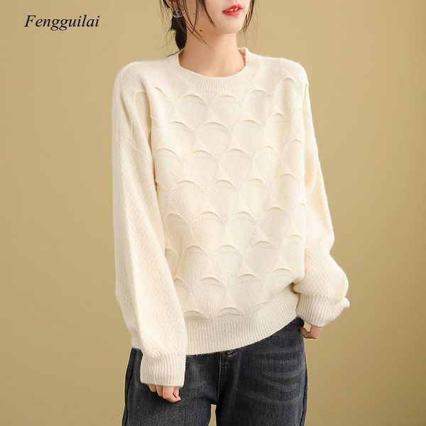 women's sweaters autumn winter solid color knitted sweater women thick bottoming long sleeved pullovers vintage casual out, White;black
women's sweaters autumn winter solid color knitted sweater women thick bottoming long sleeved pullovers vintage casual out, White;black
