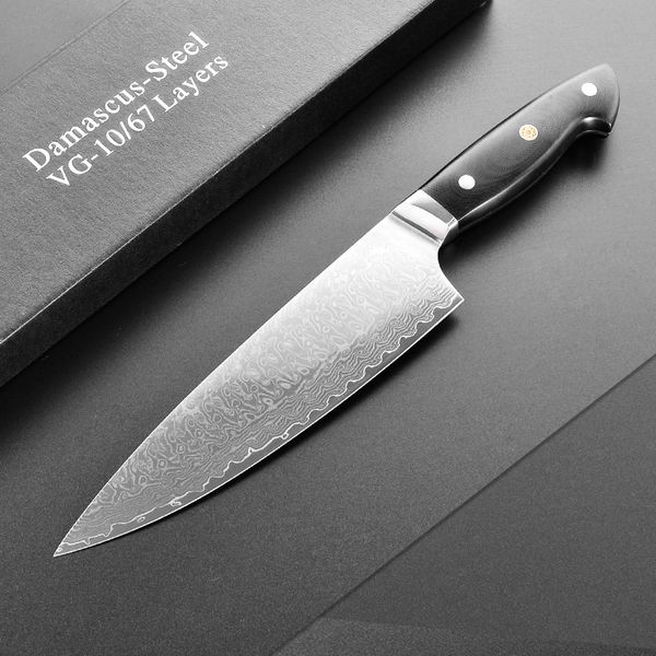 professiona chef knife damascus stee vg10 japanese kitchen knives butcher gyuto 8 inch ceaver cook knives sicing g10 hande
professiona chef knife damascus stee vg10 japanese kitchen knives butcher gyuto 8 inch ceaver cook knives sicing g10 hande
