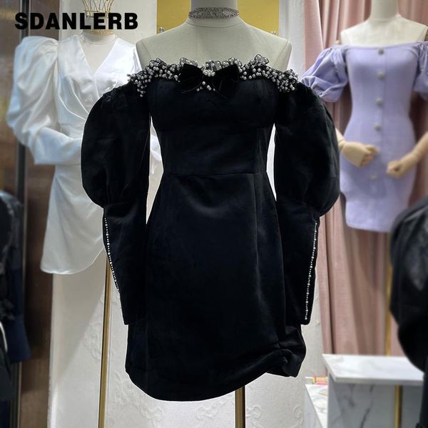 casual dresses 2021 autumn retro velvet off-shoulder tube dress women's elegant socialite beading long sleeve black midi, Black;gray
casual dresses 2021 autumn retro velvet off-shoulder tube dress women's elegant socialite beading long sleeve black midi, Black;gray