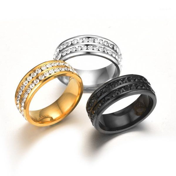 wedding rings stainless steel double rows crystal finger mid titanium rhinestone for women men stone jewelry1, Slivery;golden
wedding rings stainless steel double rows crystal finger mid titanium rhinestone for women men stone jewelry1, Slivery;golden
