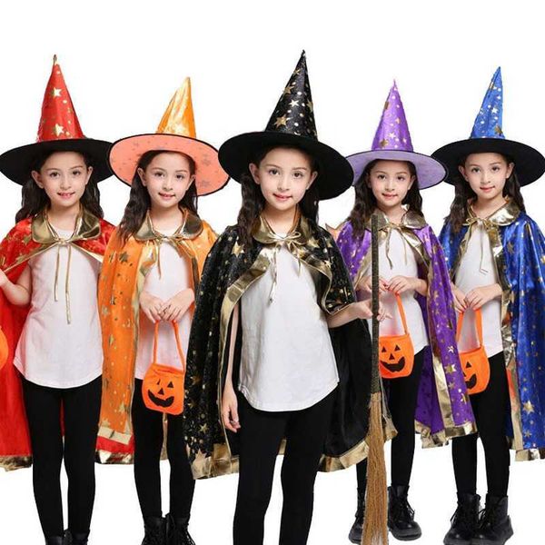 children halloween costum wizard witch cloak cape robe with pointy hat girls boys cosplay kids birthday party suppli
children halloween costum wizard witch cloak cape robe with pointy hat girls boys cosplay kids birthday party suppli