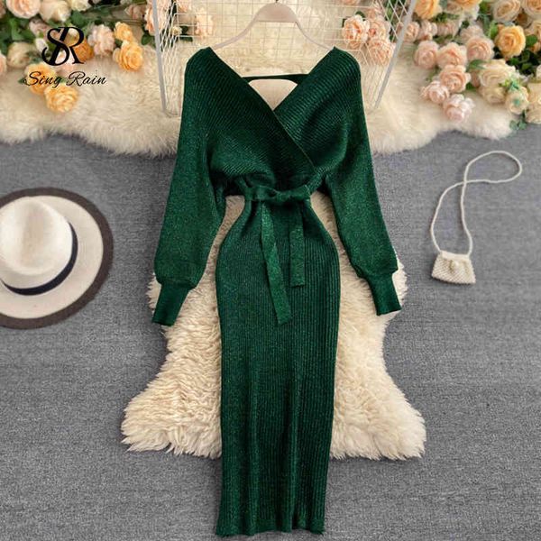 casual dresses singrain feminino vestido de malha brilhante v pescoço puff manga elástica bainha tricô outono sólido arco faixas lápis dptj, Black;gray
casual dresses singrain feminino vestido de malha brilhante v pescoço puff manga elástica bainha tricô outono sólido arco faixas lápis dptj, Black;gray