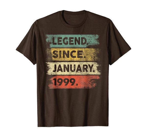 legend since january 1999 21st birthday gifts 21 yrs old t-shirt, White;black