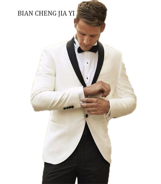 men's suits & blazers ivory men with black lapel wedding tuxedos custom made groom prom suits( jacket+pants+tie), White;black
men's suits & blazers ivory men with black lapel wedding tuxedos custom made groom prom suits( jacket+pants+tie), White;black