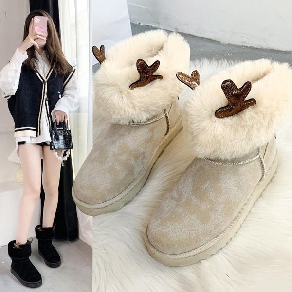 boots cute elk horn snow women's plus cashmere 2021 winter fashion fur one thick warm cotton shoes, Black
boots cute elk horn snow women's plus cashmere 2021 winter fashion fur one thick warm cotton shoes, Black