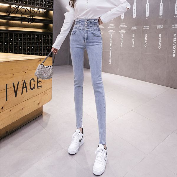 kog374 light blue in early spring new han edition of tall waist cultivate one's morality show light feet pants elastic je
kog374 light blue in early spring new han edition of tall waist cultivate one's morality show light feet pants elastic je