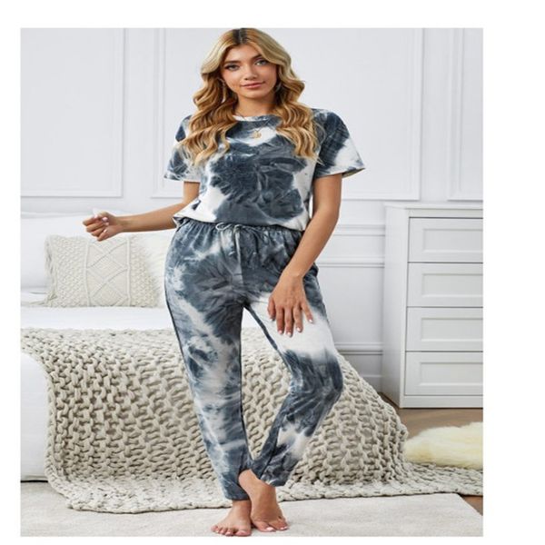 women's tracksuits pajamas summer short sleeve printed sportswear tie dyed housewear suit for ladies, Gray
women's tracksuits pajamas summer short sleeve printed sportswear tie dyed housewear suit for ladies, Gray