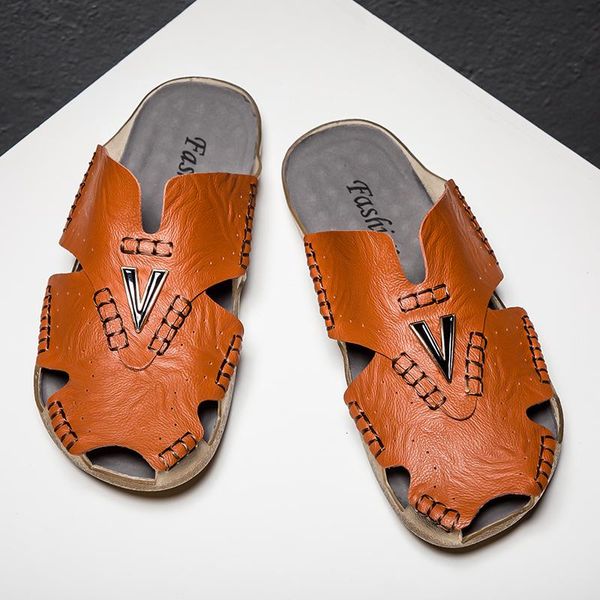 large size 38-48 leather summer slippers men big hollow out breathable beach sandals shoes male casual flats flip flops outdoor, Black
large size 38-48 leather summer slippers men big hollow out breathable beach sandals shoes male casual flats flip flops outdoor, Black