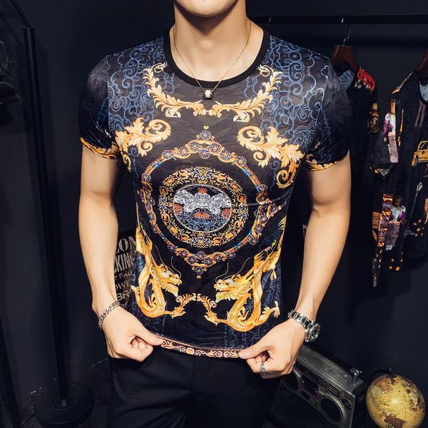 men's t-shirts 2021 summer o-neck ice silk cotton short-sleeved t-shirt golden asian dragons men mixed fashion prints, White;black
men's t-shirts 2021 summer o-neck ice silk cotton short-sleeved t-shirt golden asian dragons men mixed fashion prints, White;black