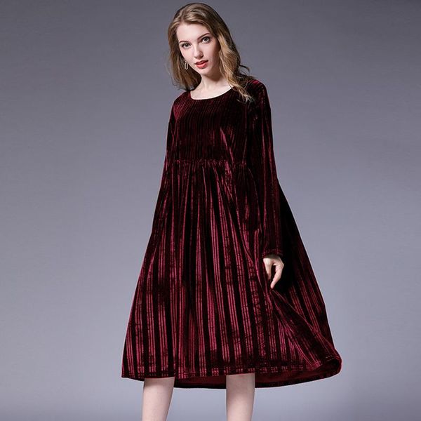 casual dresses women autumn winter basic long sleeve dress plus size red blue black velvet warm loose large party femme xl-4xl, Black;gray
casual dresses women autumn winter basic long sleeve dress plus size red blue black velvet warm loose large party femme xl-4xl, Black;gray
