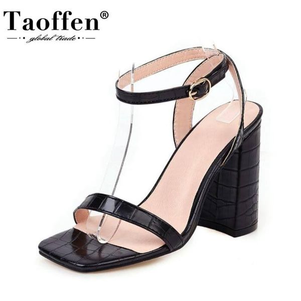 taoffen square heel sandals women summer high heels shoes simple stone pattern buckle party office lady size 34-43, Black
taoffen square heel sandals women summer high heels shoes simple stone pattern buckle party office lady size 34-43, Black