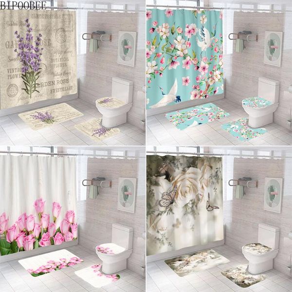 beautiful flowers lavender bathroom shower curtain and rug sets non-slip mat toilet lid cover carpet bath curtains with hooks
beautiful flowers lavender bathroom shower curtain and rug sets non-slip mat toilet lid cover carpet bath curtains with hooks
