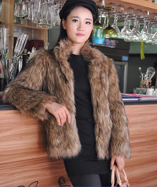 women's fur & faux winter retro coats women solid color thick stand collar full sleeve slim jackets female wild, Black
women's fur & faux winter retro coats women solid color thick stand collar full sleeve slim jackets female wild, Black