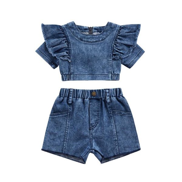 clothing sets 2022 2-7y fashion kids girls denim outfits summer sleeve crop pockets elastic waist shorts casual daily outwear 2pcs s, White
clothing sets 2022 2-7y fashion kids girls denim outfits summer sleeve crop pockets elastic waist shorts casual daily outwear 2pcs s, White