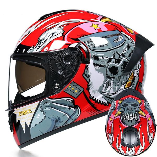 motorcycle helmet full faceracing men/women double lens cascos anticollision waterproof red orangutan pattern capacete de moto helmets
motorcycle helmet full faceracing men/women double lens cascos anticollision waterproof red orangutan pattern capacete de moto helmets