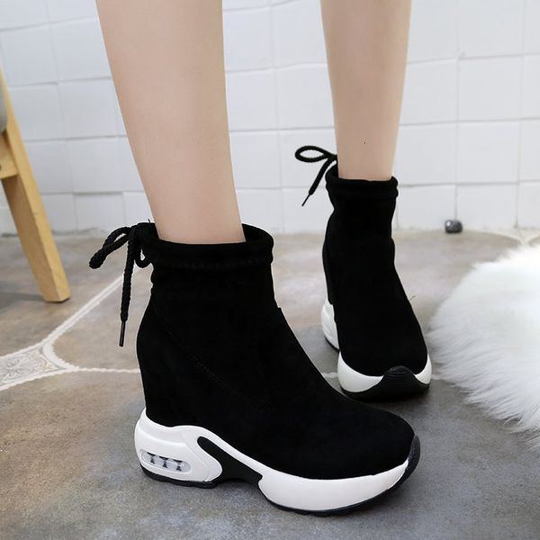 boots autumn thick muffin female enlargement, Black
