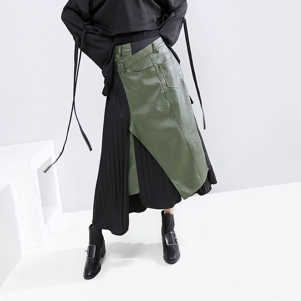 2021 fashion ladies with high waist leather of female plutonium long irregular skirts attacked a397, Black
2021 fashion ladies with high waist leather of female plutonium long irregular skirts attacked a397, Black